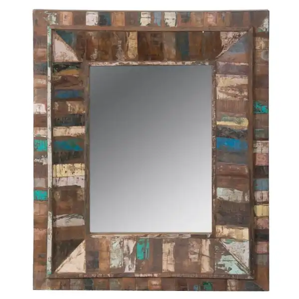 Reclaimed Wood Round Mirror Frame - popular handicrafts